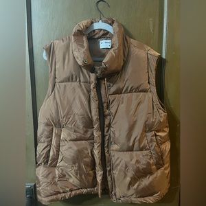 Brown puffer vest